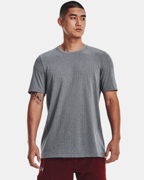 Men's UA RUSH™ Seamless Short Sleeve in Gray image number 0